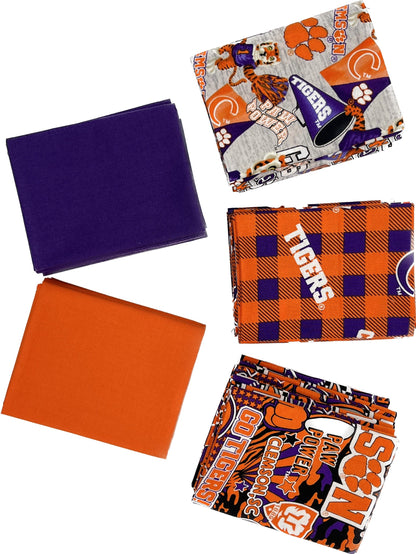 Clemson Tigers - Fat Quarter Bundle - 20 pack (Purple & Orange)