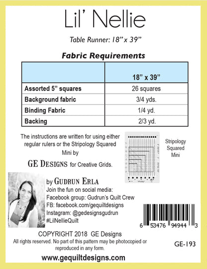 Lil' Nellie - Table runner pattern 193