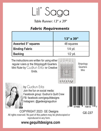 Lil' Saga - Table runner pattern 237