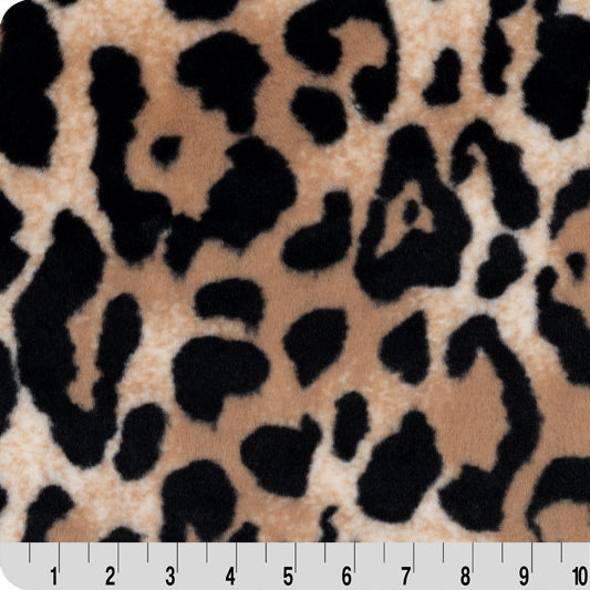 Tan Luxe Cuddle Bunny Jungle Cat 58"/60" Fabric per yard