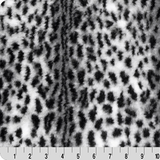 Snow/Black Luxe Cuddle Savanna 58"/60" Fabric per yard