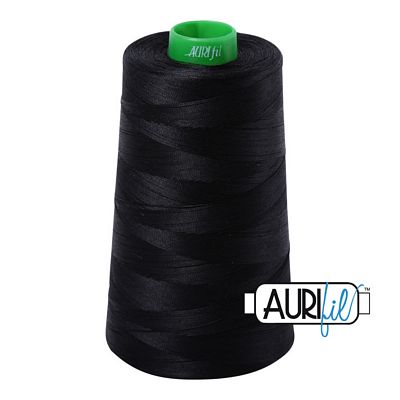 Aurifil Mako 40 wt Cotton Thread 5,140 yd Cone - Black