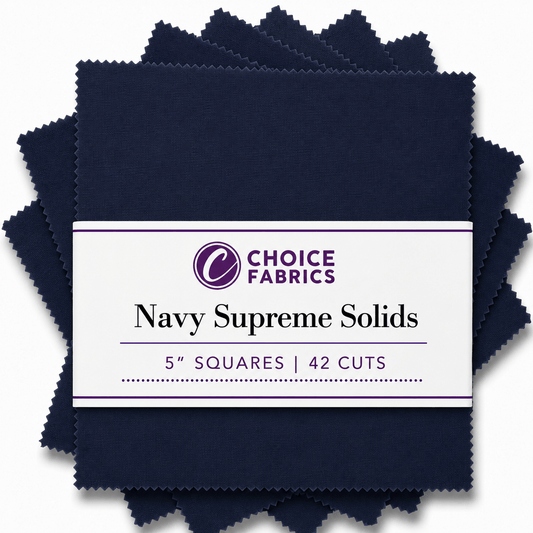 Supreme Solids - 5x5 Charm Pack - Navy (42 Squares)