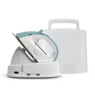 Panasonic Compact Cordless Steam Iron with Charging Station and Carry Case - Green