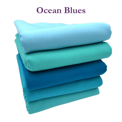 Supreme Solids - One Yard Bundle - 5 pack (Ocean Blues)