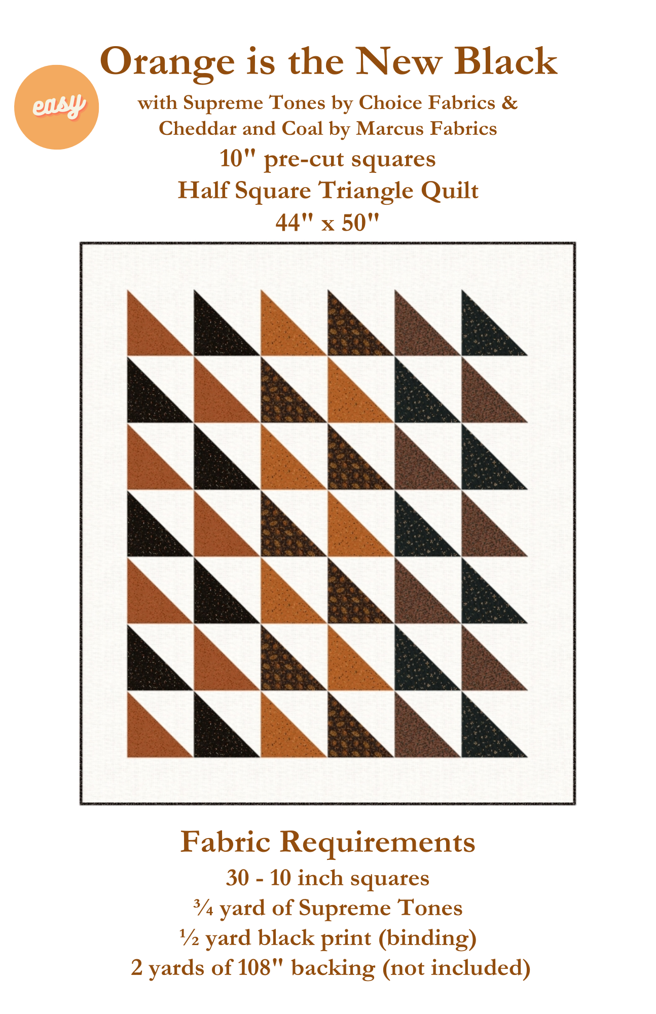 Orange is the New Black - Quilt Kit