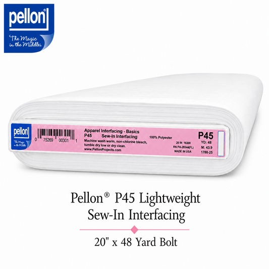 Pellon® P45 Lightweight Sew-In Interfacing – White – 20" x 48 Yard Bolt