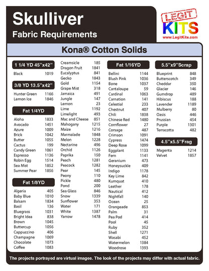 Skulliver Quilt Kit
