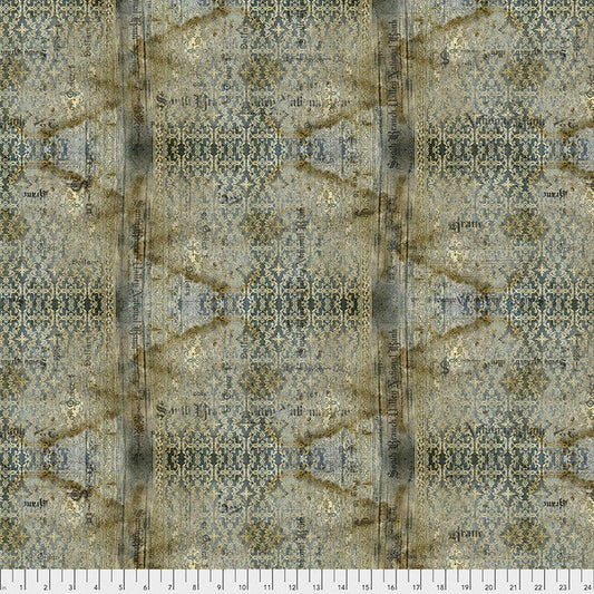 Neutral Stained Damask Abandoned 44"/45" Cotton Fabric Per Yard