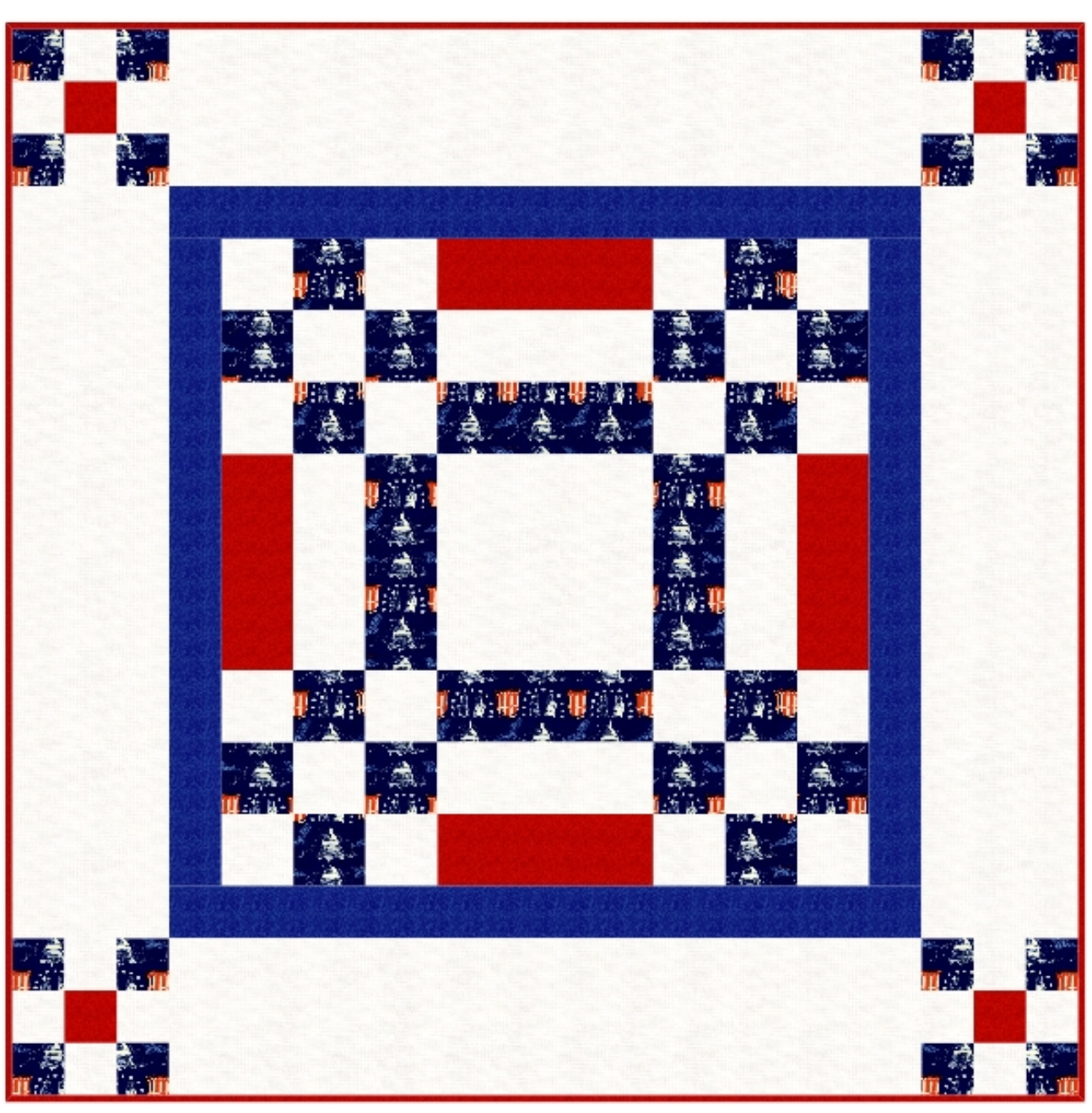 Patriotic Nine Patch - Quilt Kit