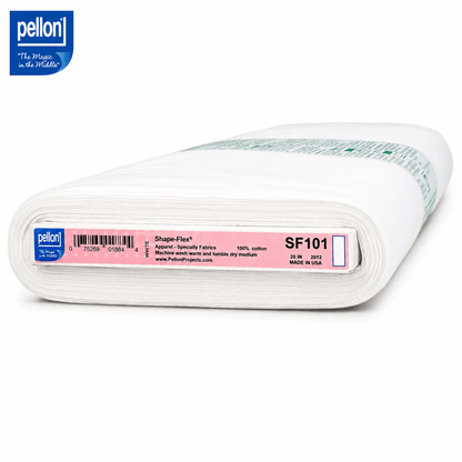Pellon® SF101 Shape-Flex® Fusible Woven Cotton Interfacing – 20" x 10 Yard Bolt (White)
