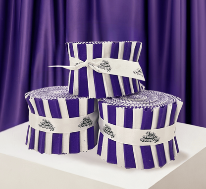 Supreme Solids - 2.5" Roll - Purple & White (20 cuts)