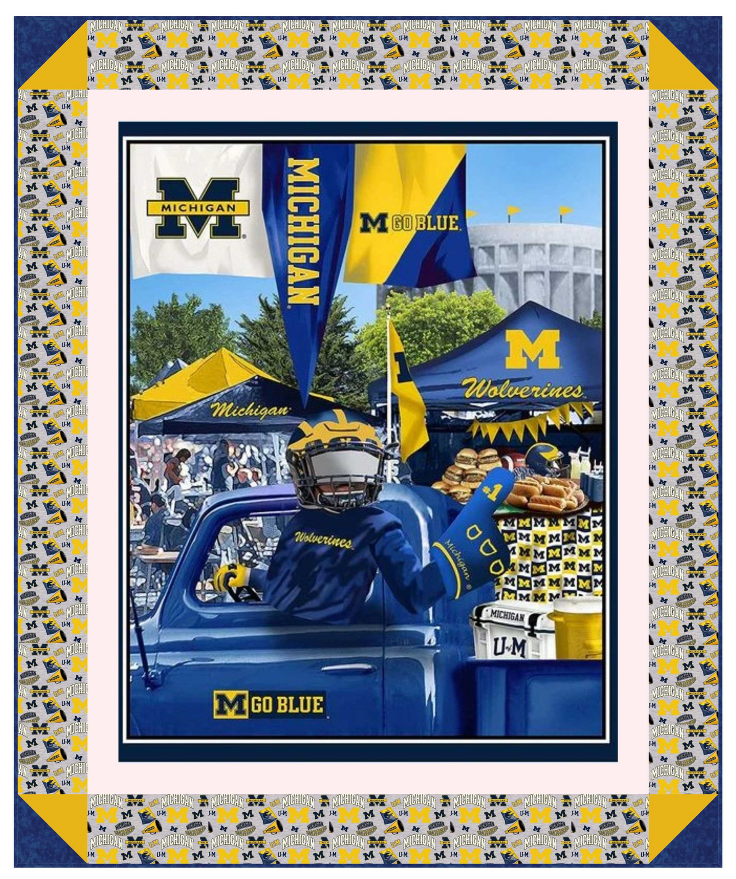 Michigan Wolverines - Tailgate Panel - Quilt Kit