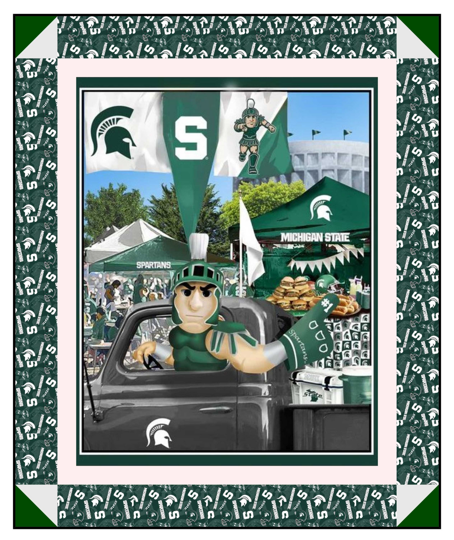 Michigan State Spartans - Tailgate Panel - Quilt Kit