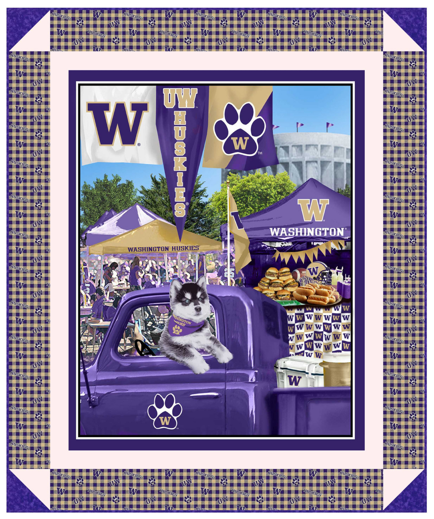 Washington Huskies - Tailgate Panel - Quilt Kit