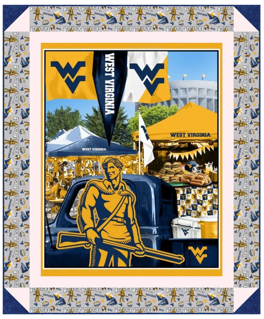 West Virginia Mountaineers - Tailgate Panel - Quilt Kit