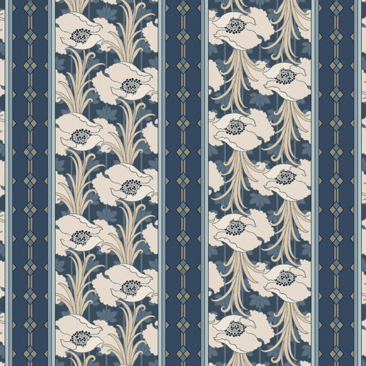 Nouveau - Deco Stripe - Navy (3-Yard Pack)