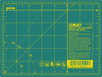 OLFA Double-Sided Self-Healing Cutting Mat Green 6 in x 8 in