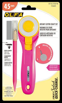 OLFA Quick-Change Rotary Cutter 45 mm Pink