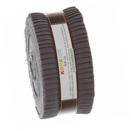 Roll Up Kona Solids Coal - 2.5" Strips (40pcs)
