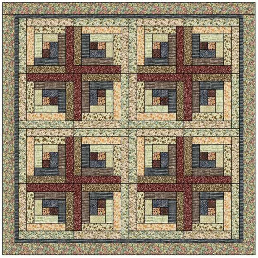 Romantic Log Cabin - Quilt Kit