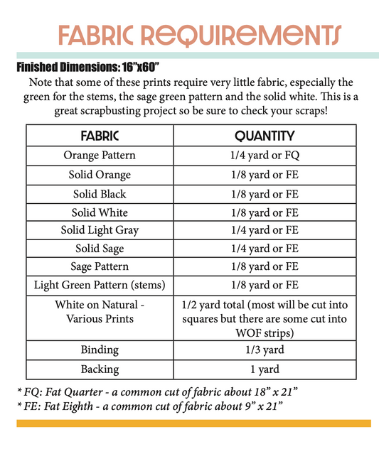 Pumpkin Patchwork Quilted Table Runner Pattern