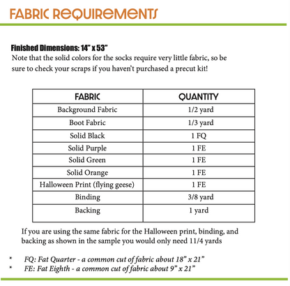 Witch's Feet Quilted Table Runner Pattern