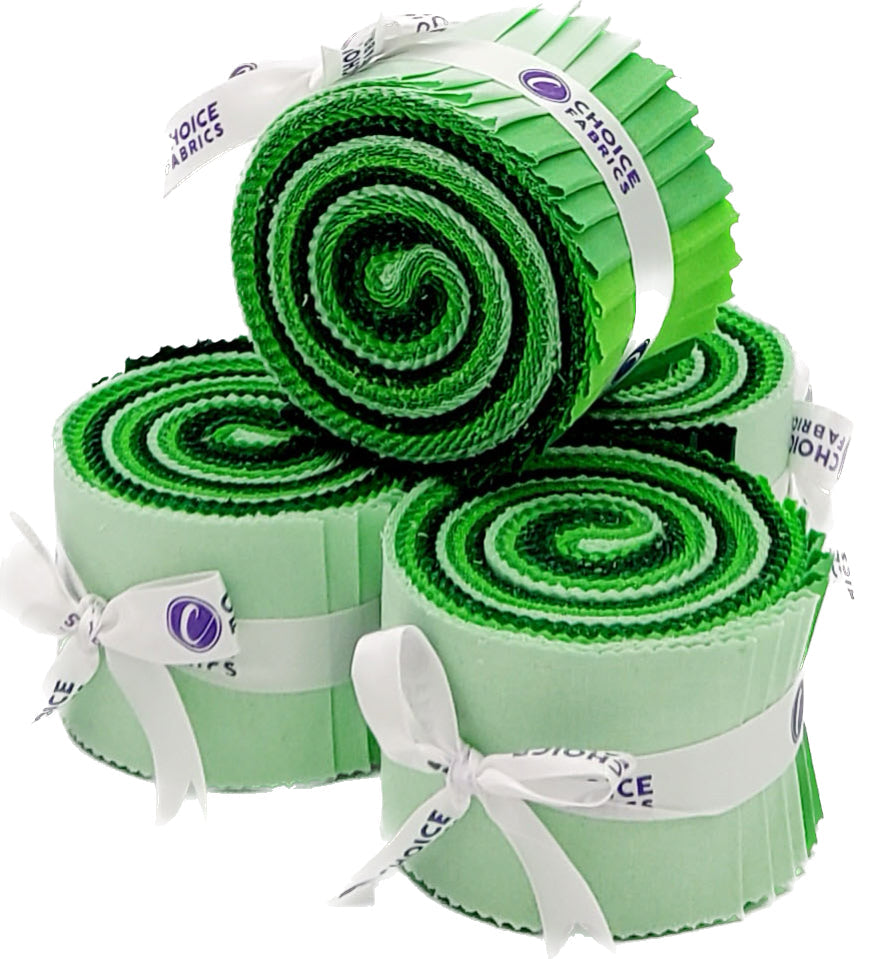 Supreme Solids - 2.5" Roll - Shades of Green (20 cuts)