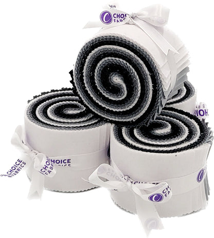 Supreme Solids - 2.5" Roll - Black/White/Gray (20 cuts)