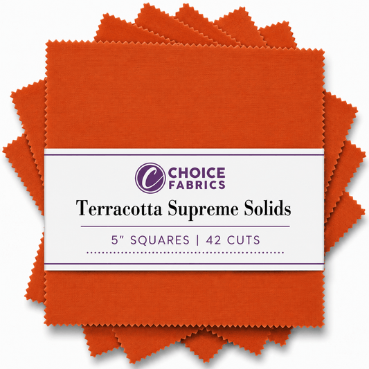 Supreme Solids - 5x5 Charm Pack - Terracota (42 Squares)