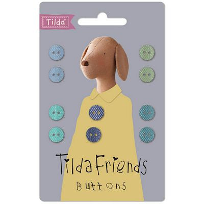 Tilda Friends Chambray Cool Colors 9mm Buttons