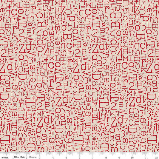 TYPE/ography Vintage Type Schoolhouse Cotton Wideback Fabric per yard