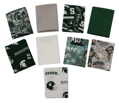 Michigan State Spartans - Fat Quarter Bundle - 20 pack (Green & White)