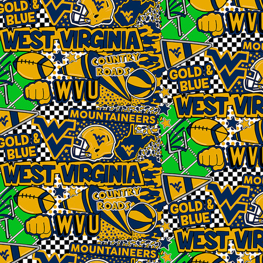 West Virginia Mountaineers - Pop Art (3-Yard Pack)