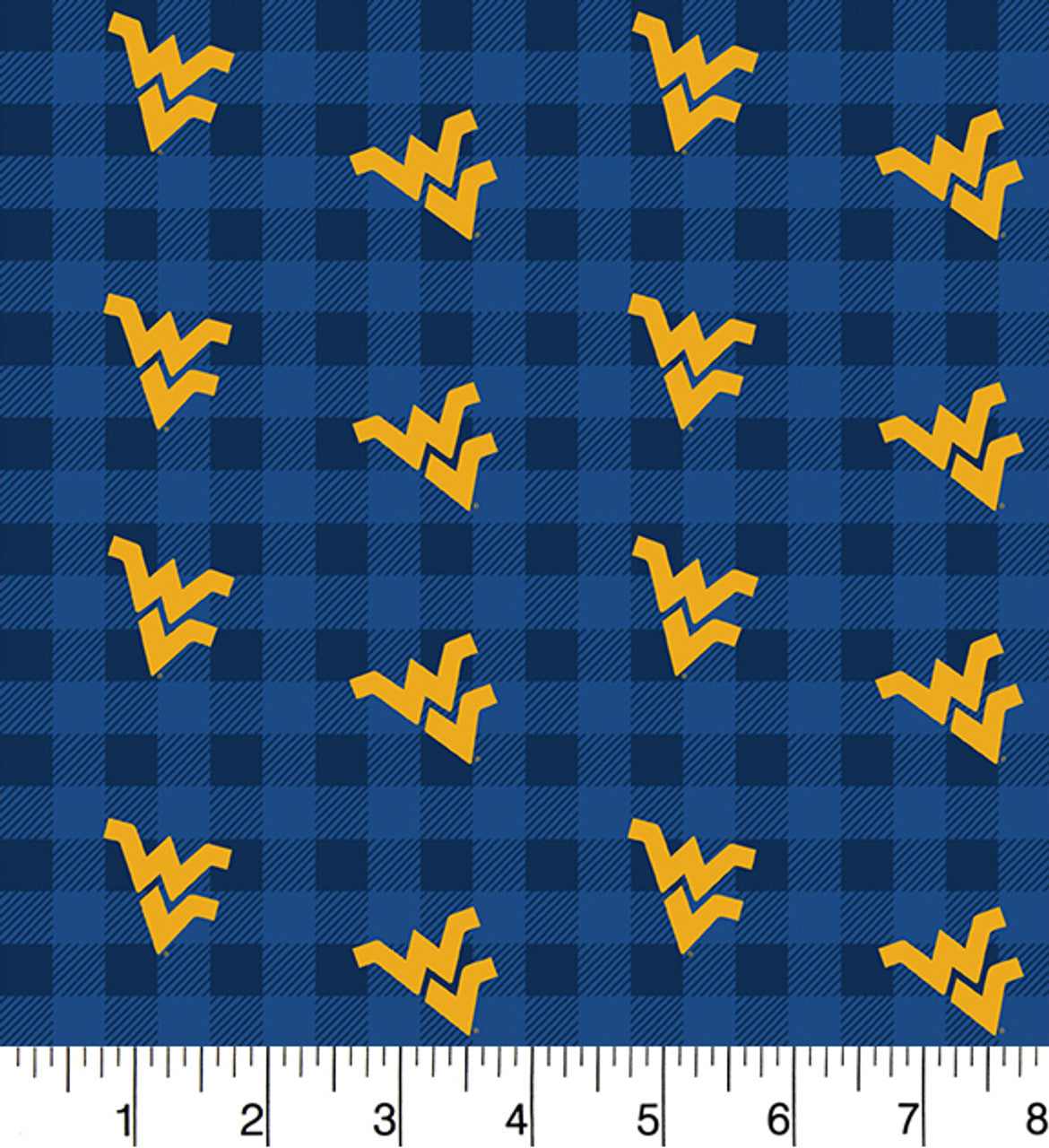 West Virginia Mountaineers - Buffalo Plaid (3-Yard Pack)