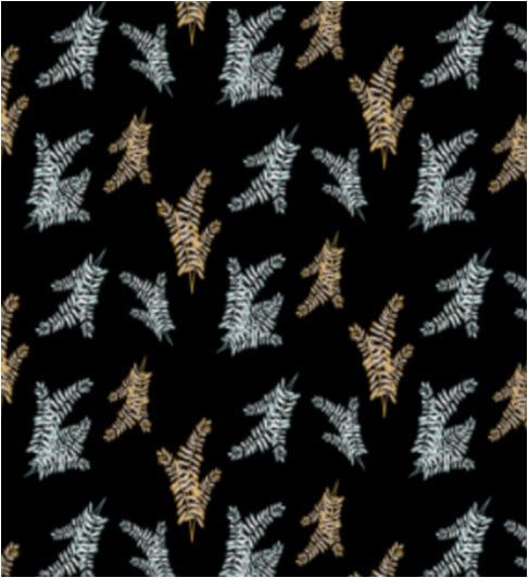 Safari Dreams - Ferns - Black (3-Yard Pack)