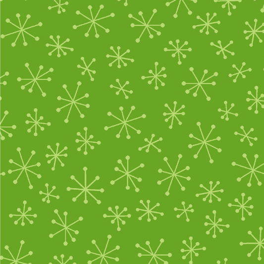 Simply Prints - Tossed Snowflake - Green