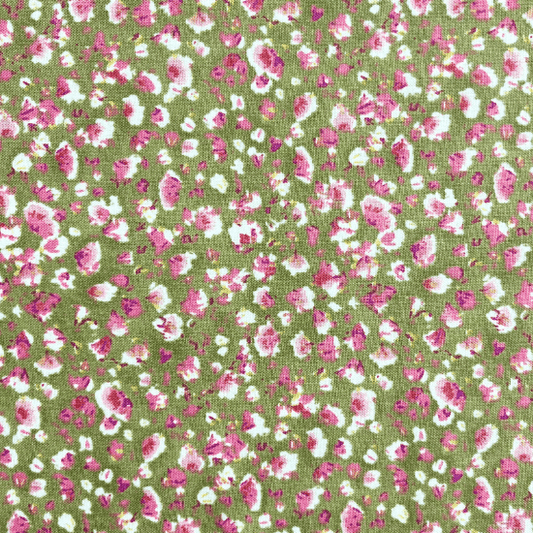 Peony Blossom - Tiny Flowers - Green (3-Yard Pack)
