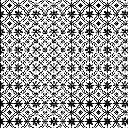 Winter at the Farm - Snowflake Medallion - Black (3-Yard Pack)
