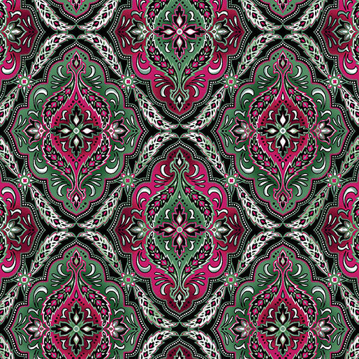Winterberry Floral - Medallion - Green