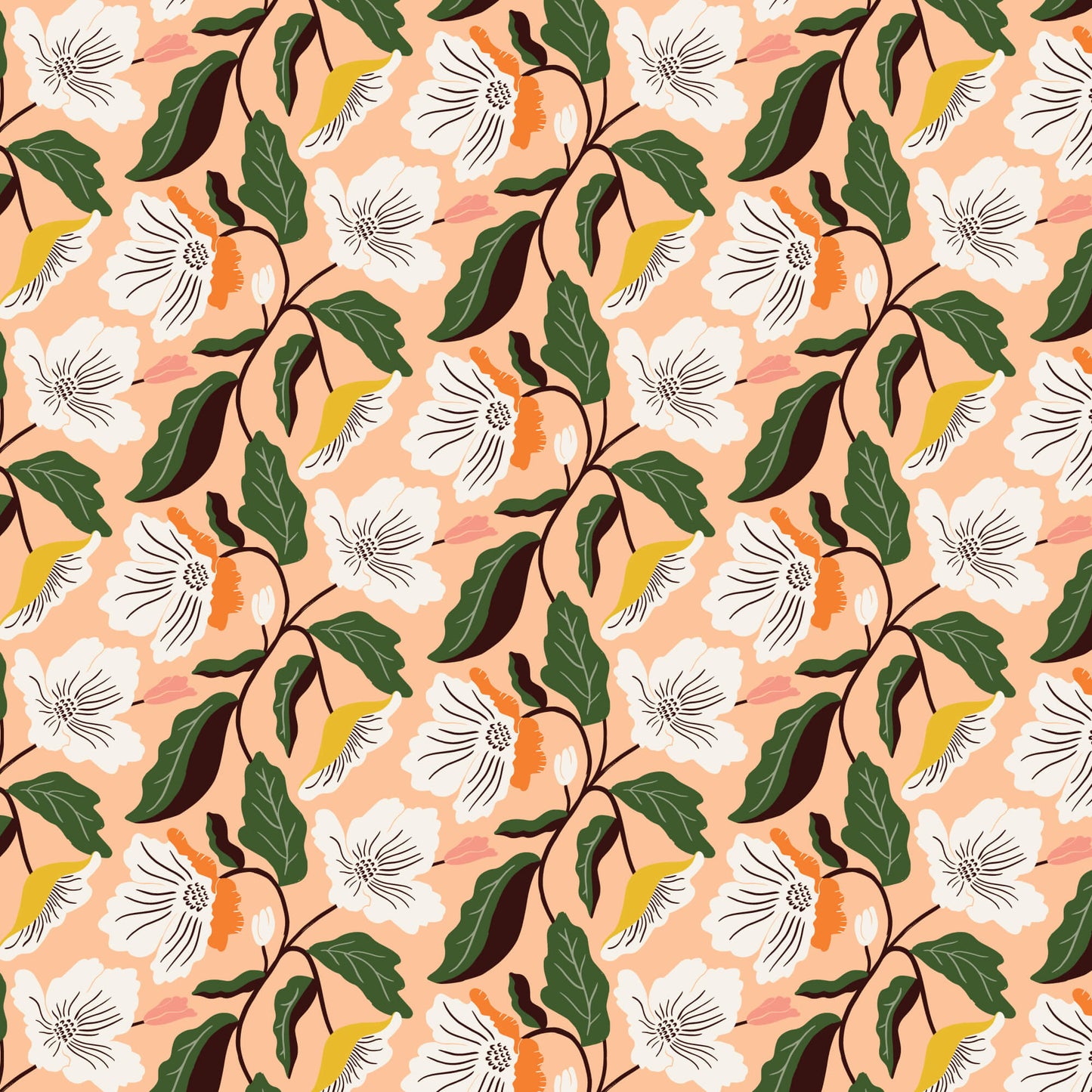 Honey Garden - Irises - Peach (3-Yard Pack)