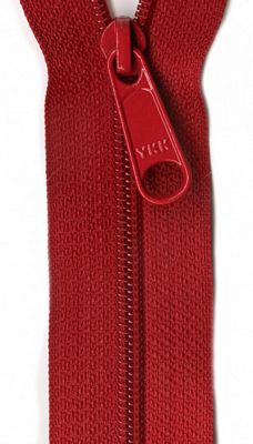 24" Handbag Zipper, Hot Red