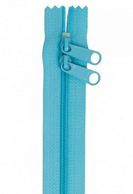 30" Double-Slide Handbag Zipper, Parrot Blue