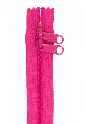30" Double-Slide Handbag Zipper, Raspberry