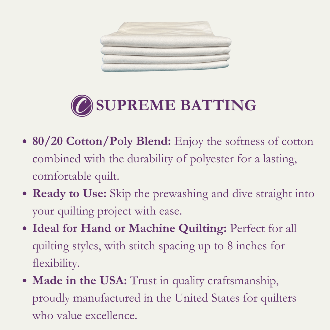Choice Supreme Batting - 80/20 Cotton/Poly Blend - Crib (46.5" x 60")