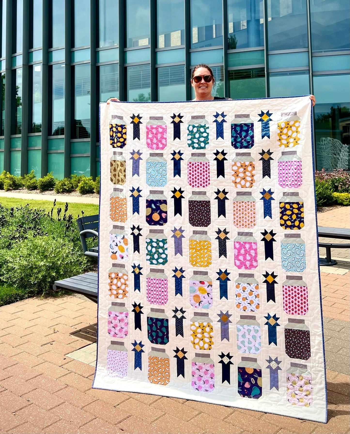 Blue Ribbon Preserves Quilt Pattern Paper Print Version