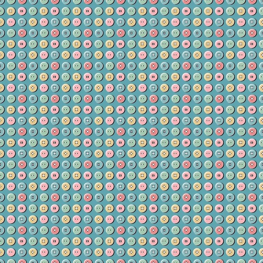 Granny's Sewing Room - Button Collection - Blue
