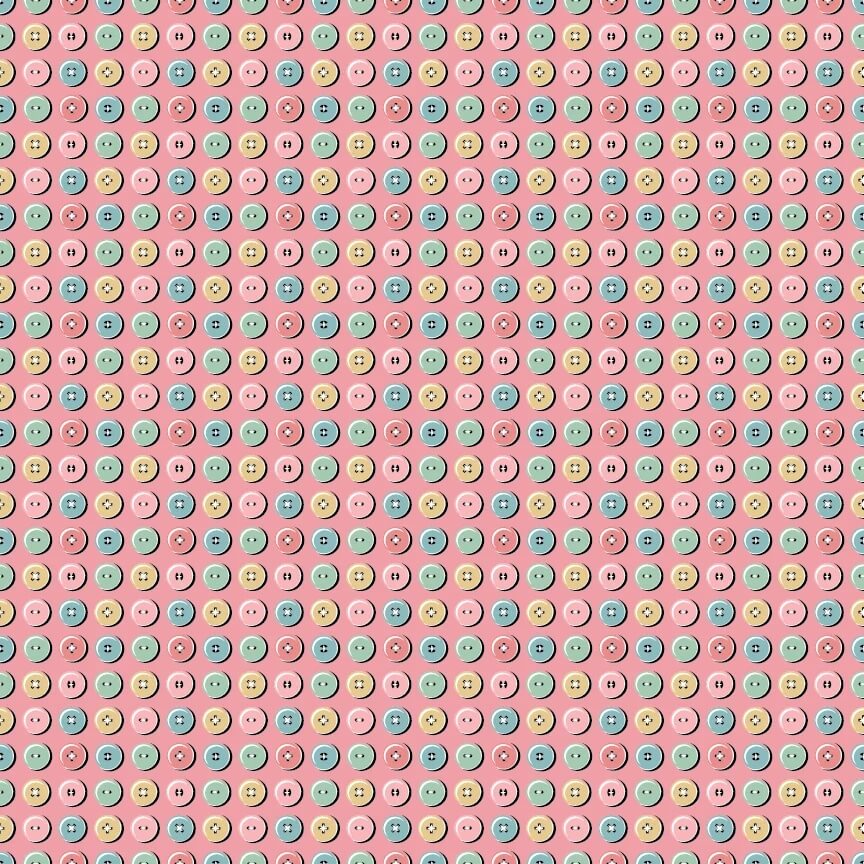 Granny's Sewing Room - Button Collection - Pink