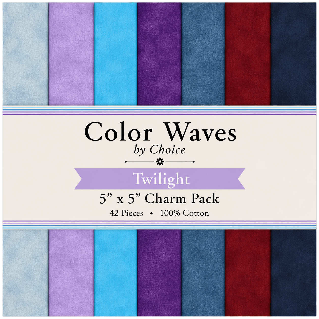 Color Waves Twilight 5" x 5" Charm Pack - 42 Squares