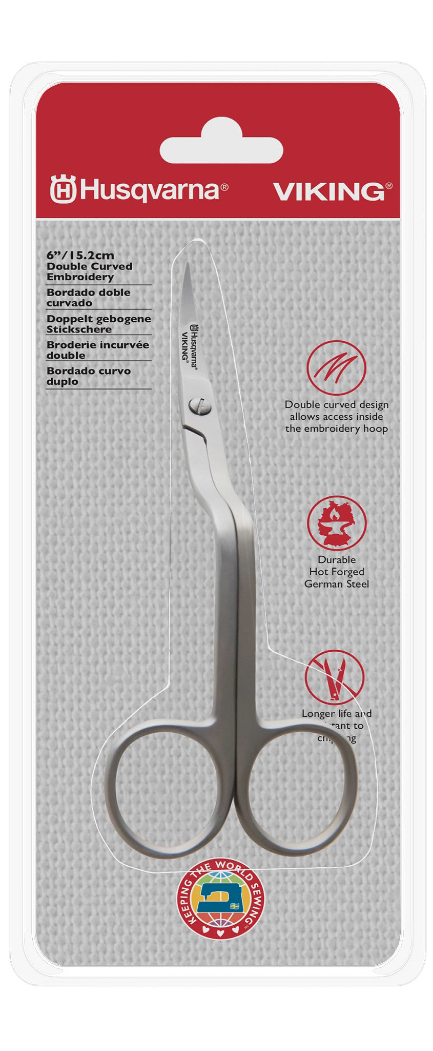 HUSQVARNA® VIKING® 6in/15.2cm Double Curved Embroidery Scissor